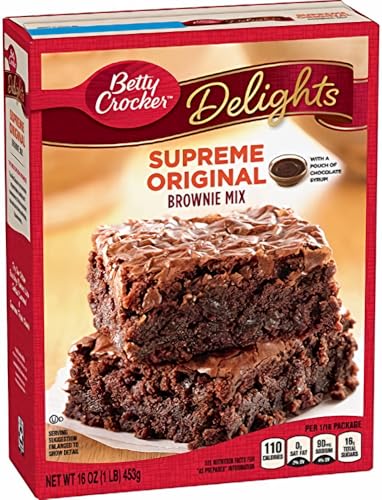 Betty Crocker Delights Supreme Original Brownie Mix 16 oz (Pack of 6)