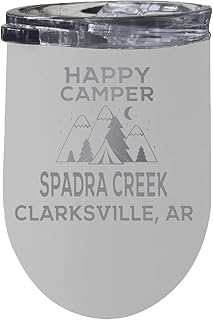 Spadra Creek Clarksville, Ar Souvenir 12 oz White Laser Etched Insulated Wine Stainless Steel Tumbler