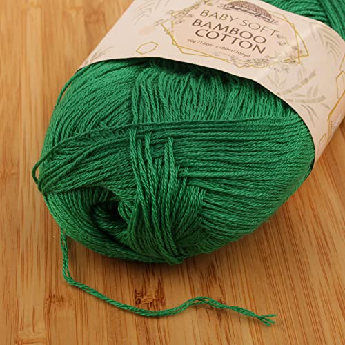Fio de algodão de bambu macio para bebês JubileeYarn - 50g/meada - agulha de pinheiro - 4 meadas