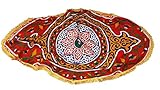 Egypt gift shops Oval Exotic Lotus Traditional Arabic Textile Sheet Tribal Khayamiya Ramadan Display Showroom Fabric Table Topper Wall Decor Party Cover Fringes