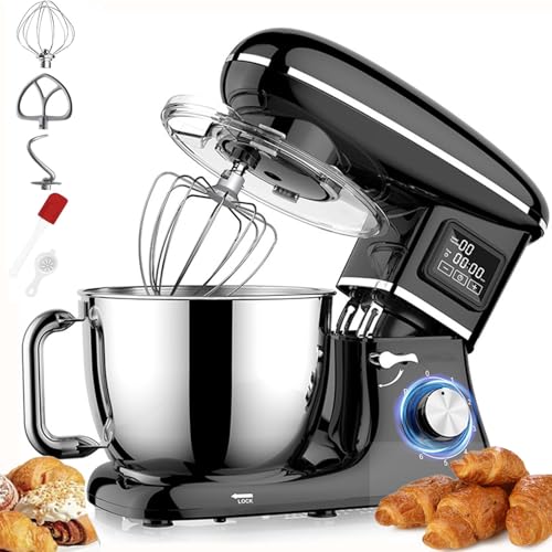 Stand Mixer, 6.5 Qt Electric Kitchen Mixer, 1500W with Dough Hook, Flat Beater, Wire Whisk, and Egg Separator for Home Cooking