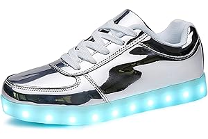 USB Charging Silver Light Up Shoes