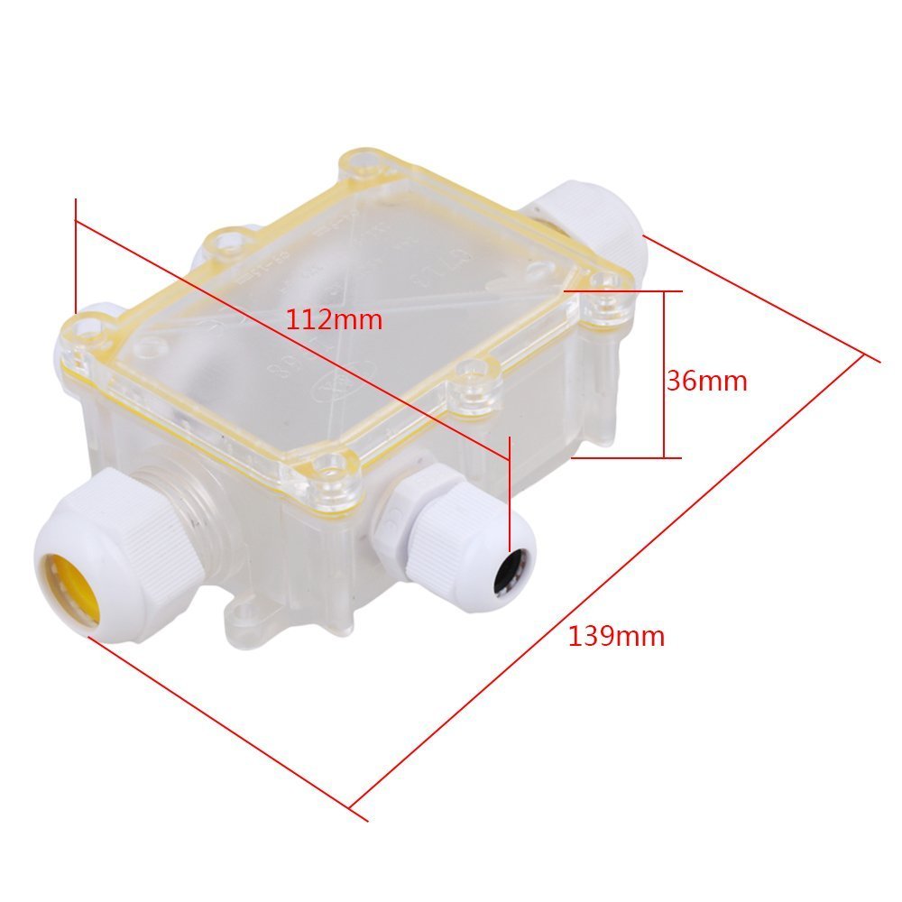 5-Way 24A 450V Transparent Outdoor Waterproof IP68 Cable Wire Connector Junction Box Electric Enclosure Case Suitable for Cable