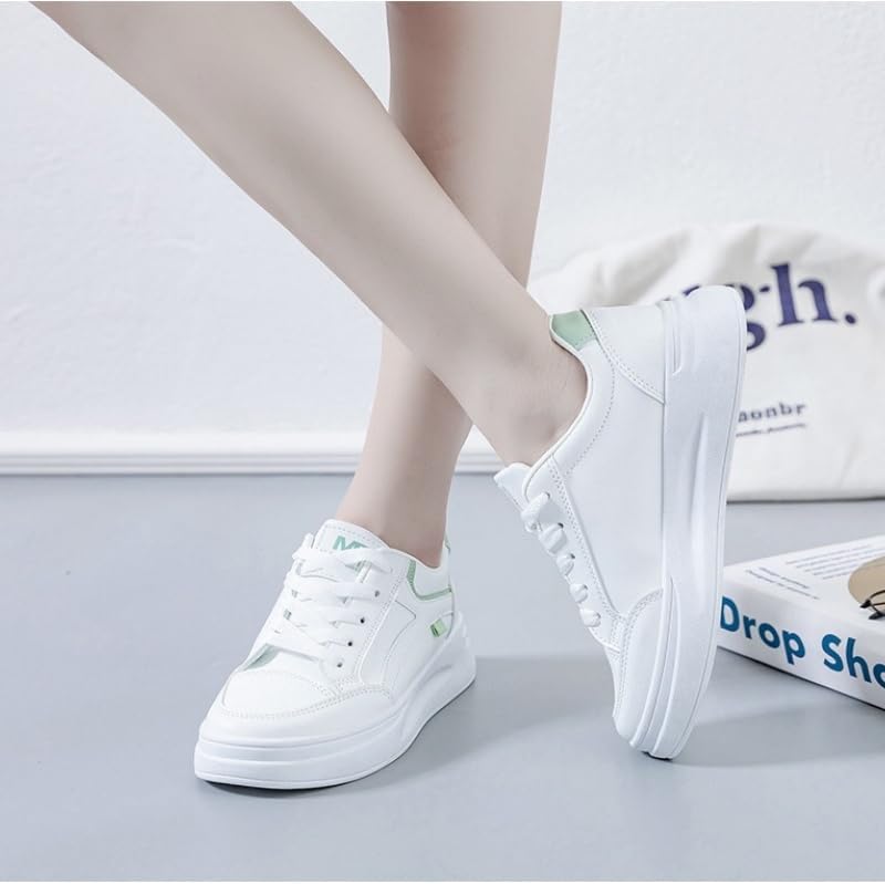 [Height Increasing Skate Shoes] Versatile Height Increasing Women's Platform Skate Shoes - Lace Up Low Top Shoes for Outdoor Walking