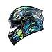 KYPARA Motorcycle Dual Visor Flip up Modular Full Face Helmet with DOT Certification of Impressionism (Frankenstein, L)