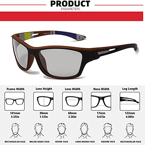 HCYCFY Óculos de sol fotocromáticos de pesca polarizados para homens e mulheres, proteção UV, ciclis