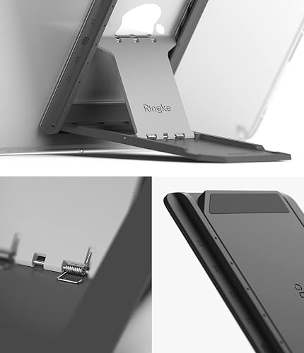 Miniatura 8 de Ringke Excelente soporte universal para tableta, soporte de acción de resorte, accesorio adhesivo multiángulo para tabletas iPad, lector electrónico