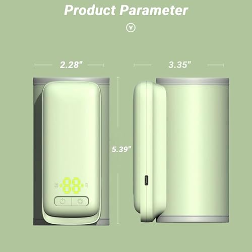 Miniatura 2 de Calentadores de biberones portátiles Calentador de biberones recargable por USB, calentador de biberones para viajes con pantalla digital, batería