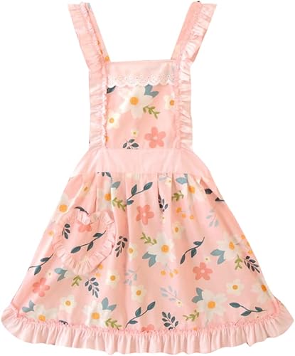 CRB Fashion Delantal de cocina para mujer  Delantales de cocina para mujer con bolsillo Rosa Floral