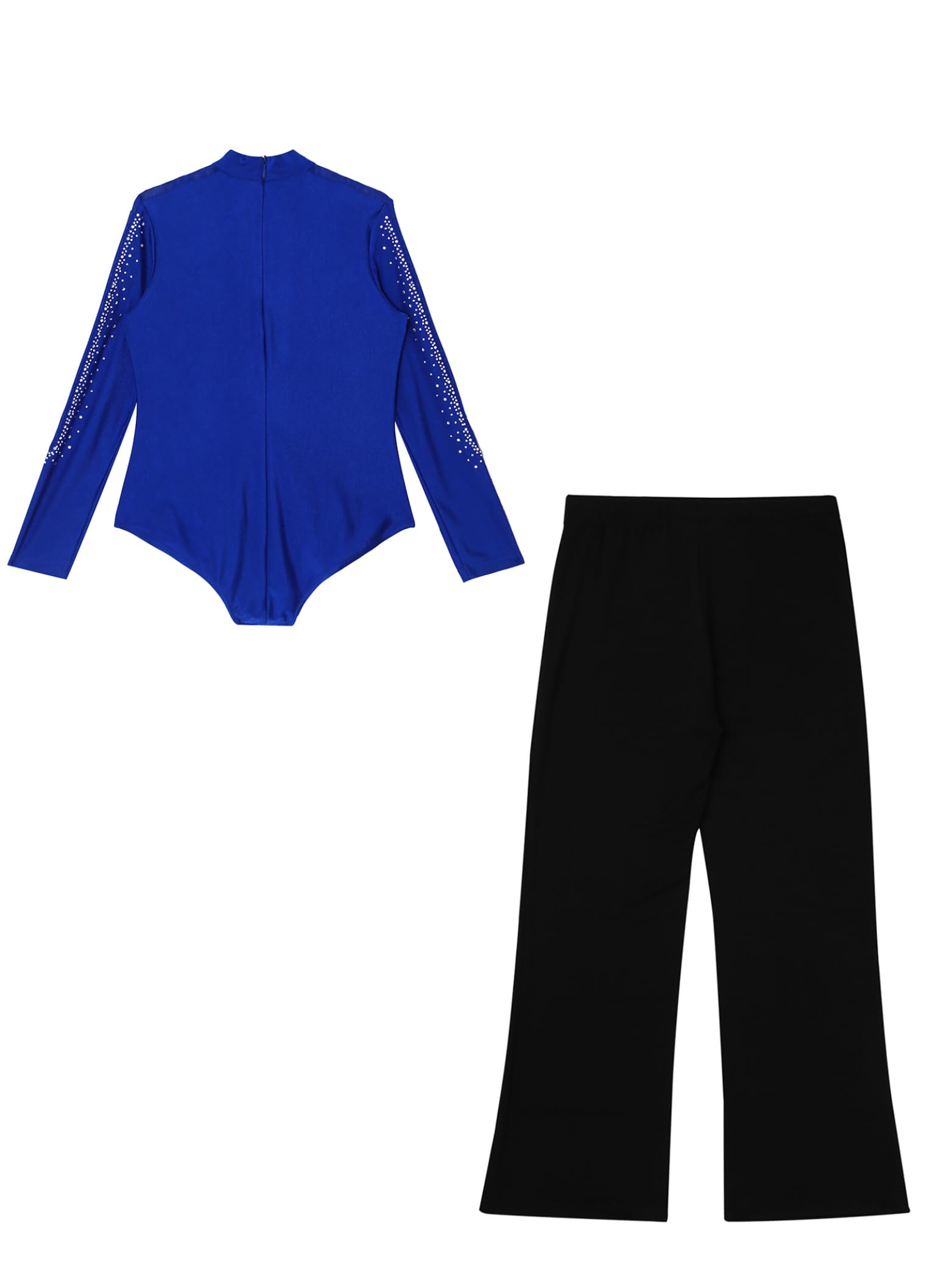 Traje de patinaje artístico para niño (camisa de leotardo y pantalones de danza, conjunto de danza latina