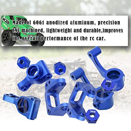 Arrcat Upgrade Part For 1/10 Ecx 2Wd,Alloy Caster Block&Steering Blocks&Rear Stub Axle Carriers Wheel Hex Hubs For Ecx 1/10 2Wd Ruckus Axe Brutus Circuit Crush K&N Torment,Rc Hop-Up Parts,Navy Blue #TOP3