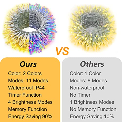 Christmas Lights Outdoor 328Ft 720Led Color Changing String Lights 11 Modes Fairy Led Light With Remote For Xmas Decor Party Tree Yard Porch Garden Wedding Decorations Warm White To Multicolor #TOP2