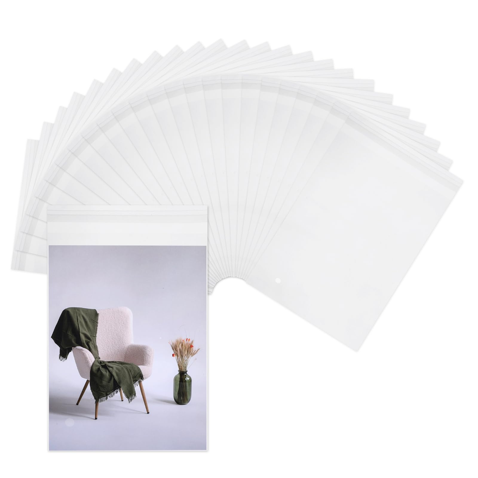 Sacs transparents refermables 15,2x22,9 pour enveloppes et photos