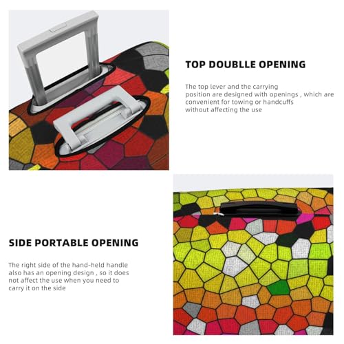 Travel Luggage Cover Protector - Colorful Tie Dye Stained Glass 1 Washable Suitcase Covers For 18-32 Inch Luggage3