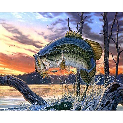 DIY Digital Painting by Numbers Package Fish Oil Painting Mural Kits Coloring Wall Art Picture Gift Frameless 40X50CM