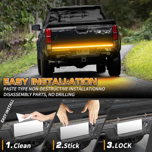 Image of XRIDONSEN 48 inch 288 LED Tailgate Strobe Lights Amber Emergency Lights
