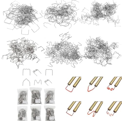 Lot de 1200 agrafes chaudes, 0,8 mm/0,6 mm, pour réparation de soudure en plastique de voiture