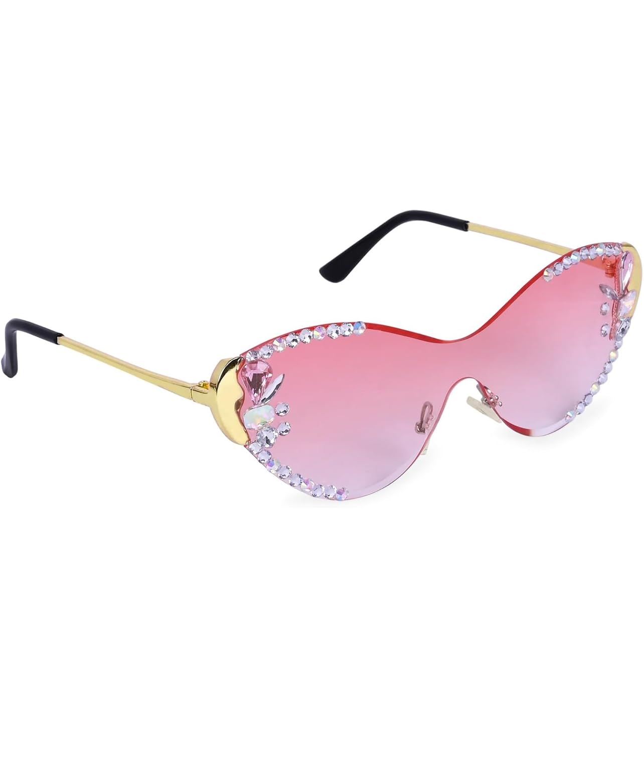 Cat Eye Sunglasses for Women - UV400 Protection Rimless Flower Diamond-Cut Lens, Trendy Driving Shades for Women.-image-24