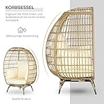 Outsunny Rattansessel in Korbform Khaki