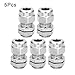 uxcell Cable Gland Waterproof M12 Stainless Steel Cable Glands Joints Adjustable Connector for 3-6.5mm Dia Wire Range, Pack of 5