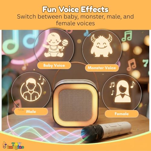 Image of Toy Imagine Rechargeable Karaoke Mic with Speaker | Wireless Mini Portable Bluetooth Mic with RGB LED Lights | Singing Musical Toy & Birthday Gift for Kids, Boys, Girls & Adults