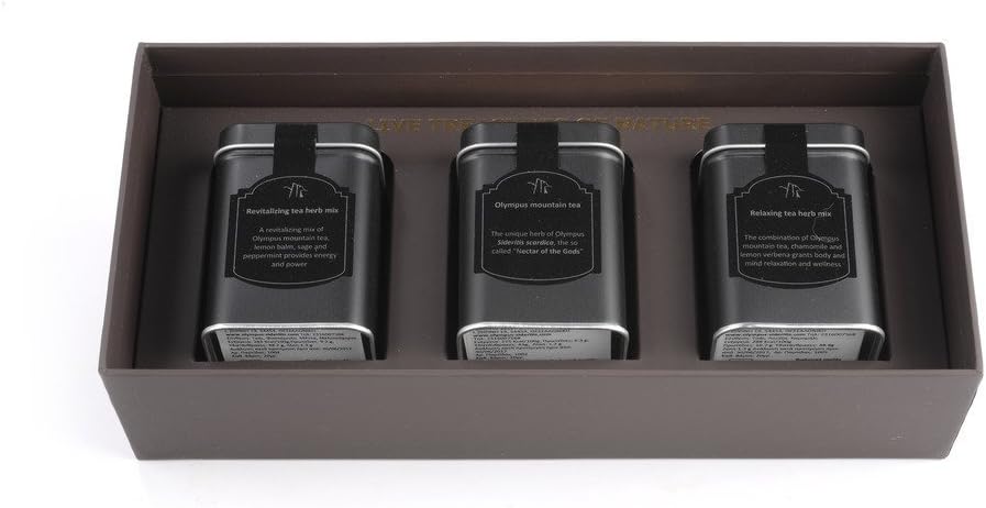 Raw Organic Loose Leaf Greek Herbal Tea - Original/Relaxing Blend/Revitalizing Blend- Supports Immune System and Promotes Healthy Digestion - Tea Blend (20gr) - Variety Pack - Gift Set