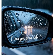 10PCS I Love You Drive Safe Mirror Sticker, I Love You Drive Safe Sticker for Car Windows & Rearview, Funny & Cute Decals to Show Your Loves, Waterproof and Reusable
