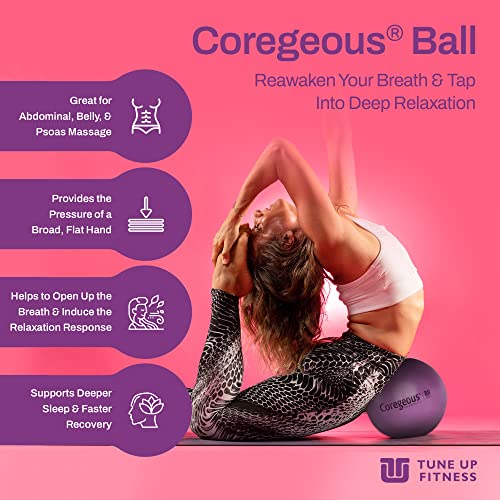 Tune Up Fitness – Coregeous Ball | Psoas Release, Abdominal, Belly & Lower Back Massager | Therapy Stretch Ball For Lower Back Pain, Stress & Digestive Relief, Improved Breathing & Sleep (Iris) #TOP1