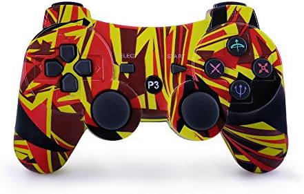 dainslef PS3 Controller Wireless Dualshock Gamepad/Remote Control for Sony Playstation 3 Bluetooth PS3 Sixaxis Joystick with Charging Cable (FLAME)
