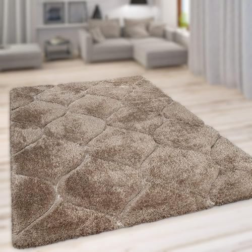 Image of Shaggy Carpet for Living Room 6X8 FEET Fluffy Plush Area Rug, Thick Fur Floor Carpet Modern Cozy Rug for Home Decor, Kids Room Bedside Hall, Durable Comfortable Shaggy Rug (Beige)