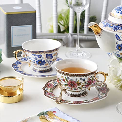 Tasses à thé et soucoupes céramique avec pot à sucre de table - 4