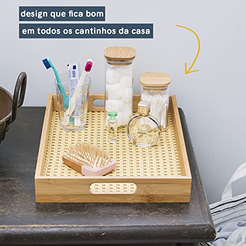 Bandeja de Bambu Retangular Palhinha 48cm - Oikos