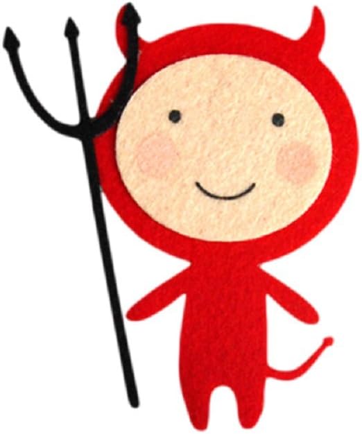 Devil Doll DIY Applique Printed Felt Iron on Patch