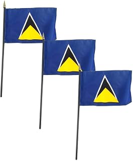St Lucia flag 4 x 6 inch - 3 PK