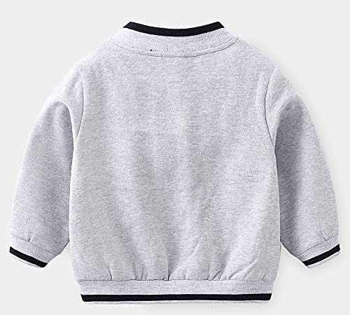 SHOOYING Boys' Fleece Varsity Baseball Cardigan Jacket2