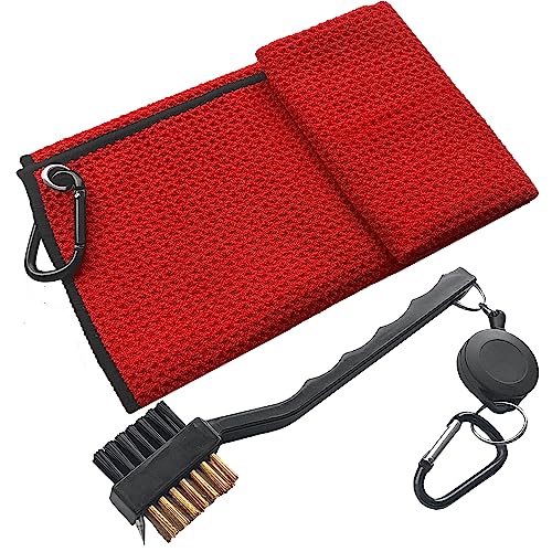 ATTRACTIVE Golf Towel and Brush Set