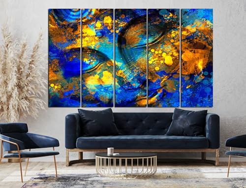 Image of CN RETAILS Buddha Wall Paintings for Living Room Big Size | Framed Wall Paintings for Home Decoration | Hanging Abstract Art Painting | Set of 5 Frames (48x30) ss04 01