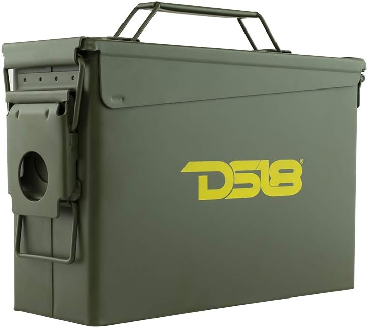 DS18 ARMYBOX Military and Army Solid Steel Ammo Case Can New Steel Tactical Waterproof 30 Caliber Ammo Box Metal OD Green Nerf Gun Ammo Storage Military Surplus Storage Container