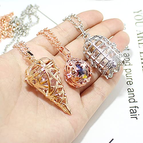 Amazon.co.jp: Minyose 2PCS鳥かご壷ロケット記念品ネックレス鳥かご