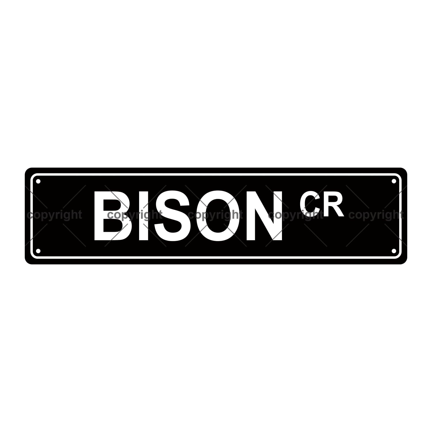 Bison Cr Animal Metal Tin Street Sign Bar Cafe Garage Cave Home Room Wall Bathroom Farmhouse Garden Porch Patio Decor,4x16 Inch
