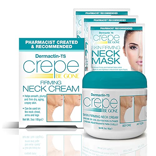 Dermactin-TS Crepe Be Gone Firming Neck and Decollete Cream 3 oz with Three (3) Firming Neck Masks Set