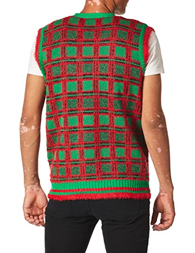 Blizzard Bay Men's Trex Plaid Vest Sweater, Red, Large #TOP1