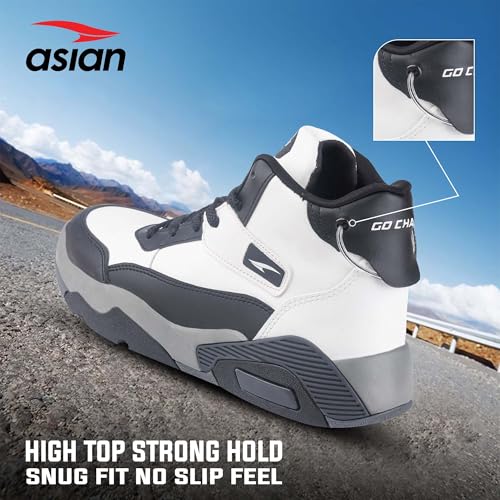 Image of ASIAN Basket-14 Men's Sporty Mid-Top Sneakers with Memory Foam Cushioning | Durable Grip Sole and Athletic Design for Basketball and Casual Wear