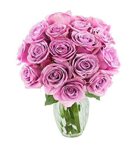 KaBloom-18 Purple Rose Bouquet, Flowers for Valentine, Mother's Day