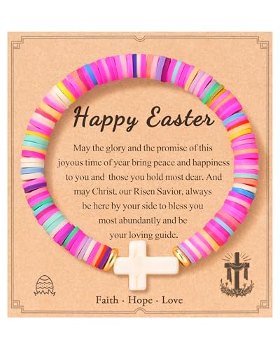 Shonyin Easter Basket Stuffers Gifts Bracelets for Kids Girls Teens, Easter Basket Essentials Religious Jesus Christian Gifts for Girls Kids