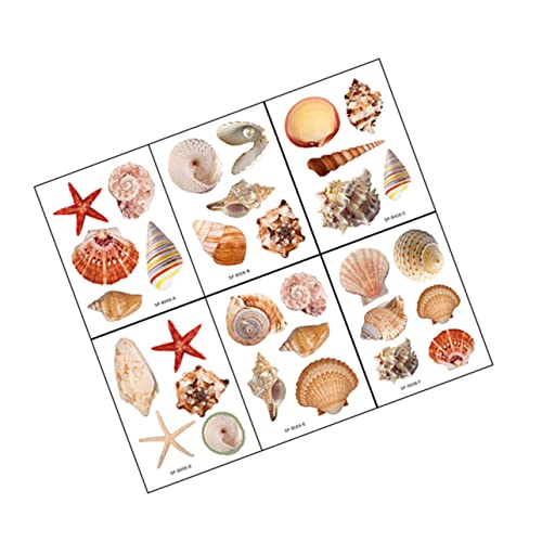 ABOOFAN 6Sheets Self Adhesive Bathtub Stickers Shell Pattern Decals for Bathroom Decor Slip Bathroom Accessories Easy to Install and Remove for Showers