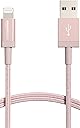 Amazonベーシック ライトニングケーブル- USB-A ナイロン iPhone充電 Apple MFi認証 iPhone 13/13 Pro/12/SE(第2世代)/iPad 各種対応ローズゴールド 0.9m