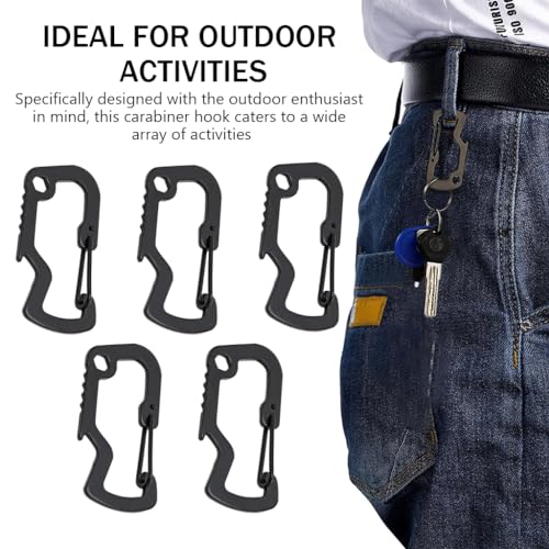 Image of Proberos 5Pcs Stainless Steel Carabiner Hooks 3 in 1 Multi Tool Multifunctional Carabiners Wrench Tool Bottle Opener Snap Clip Hooks Backpack Attachment Hooks for Camping, Hiking, Biking