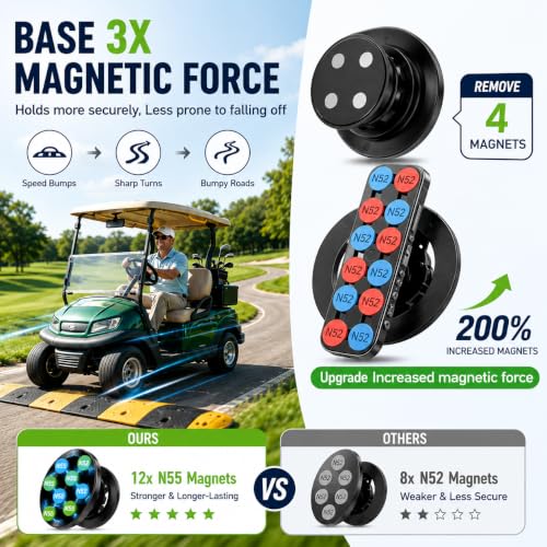 HadaCat Magnetic Golf Cart Phone Holder, All-Metal 28-Magnet - image 3