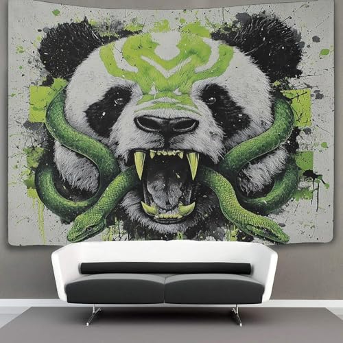 Tapisserie Art Mural Ours Chinois 3D MJFCoin 180x230cm grand format en tissu pour chambre à coucher